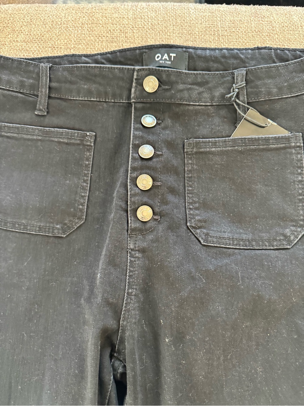 High-Rise Button-Fly Skinny Jeans in Washed Black - Picture 4 of 7